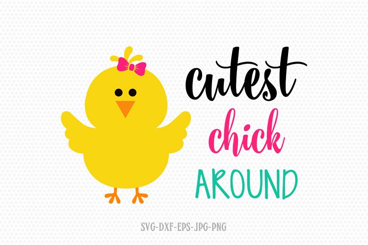 cutest chick around, Easter Chick Svg example image 1