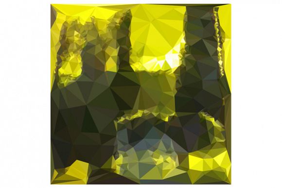 Electric Lime Yellow Abstract Low Polygon Background example image 1