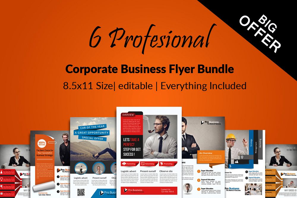 6 Multi Use Business Flyers Bundles example image 1