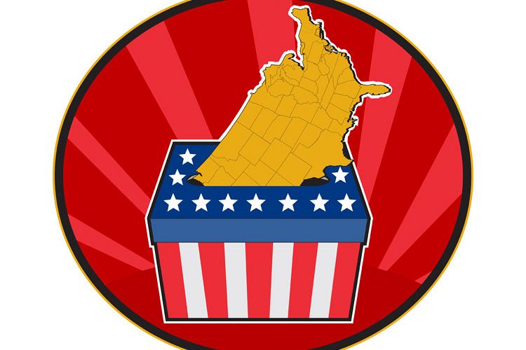 American election ballot box map of USA example image 1