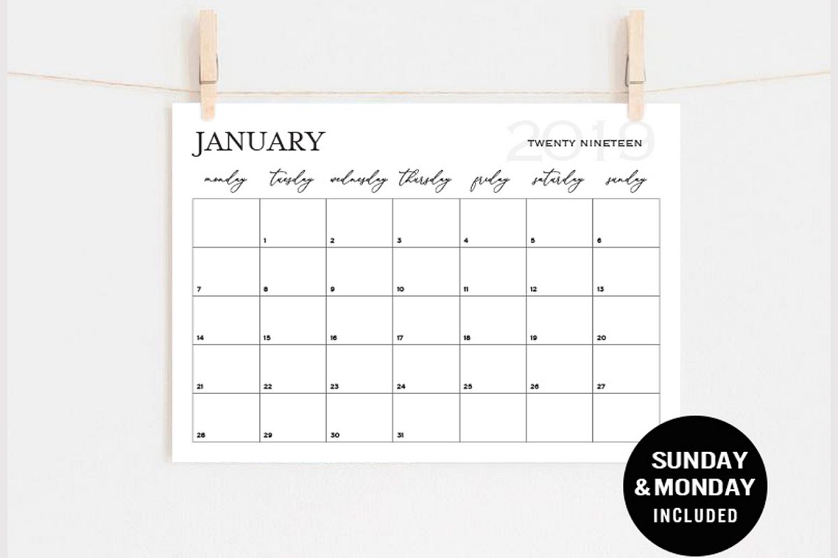 2019 Big Calendar Landscape example image 1
