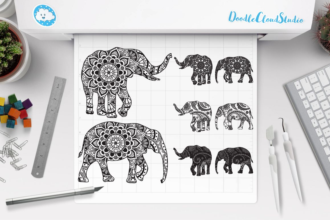 Download 3D Elephant 3D Mandala Svg - Layered SVG Cut File - Of The ...