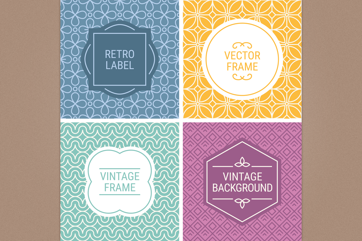 Mono Line Frames and Patterns - Set 14 example image 1