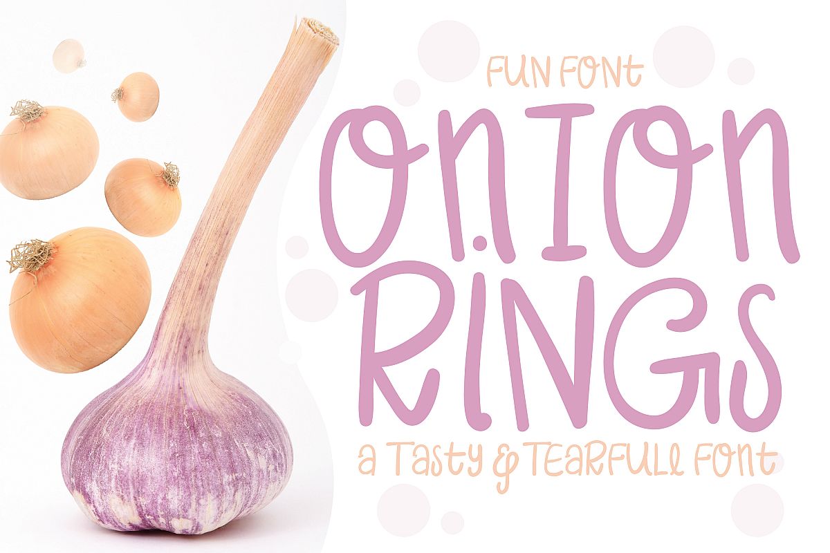 Onion Rings - Cute Tearful Font for You! example image 1