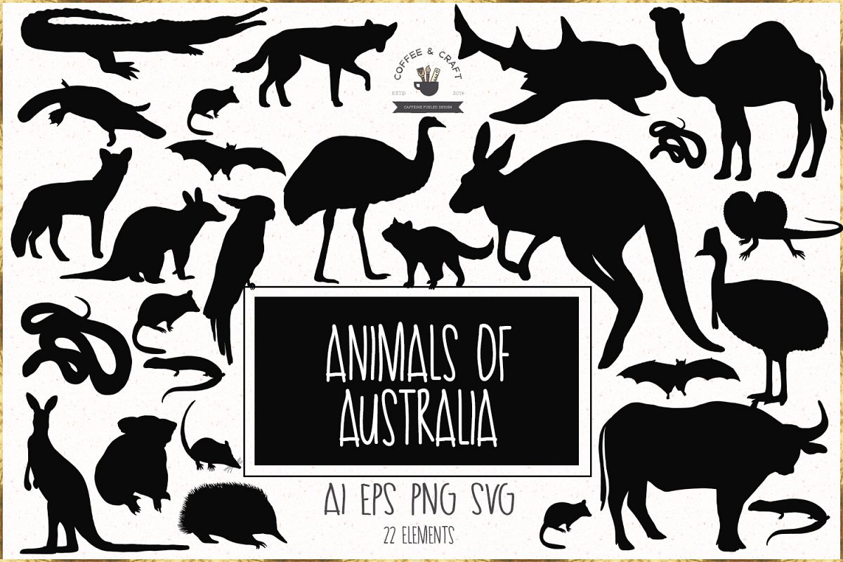 Download Animals of Australia Silhouettes