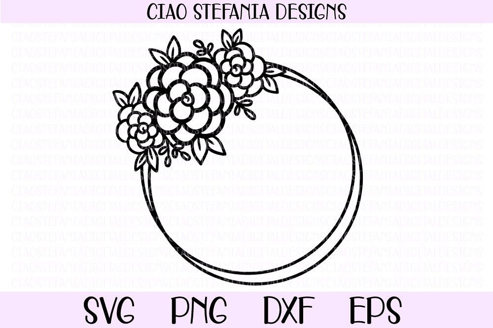 Flower Geometric Circle Frame Wedding SVG PNG DXF EPS Cut