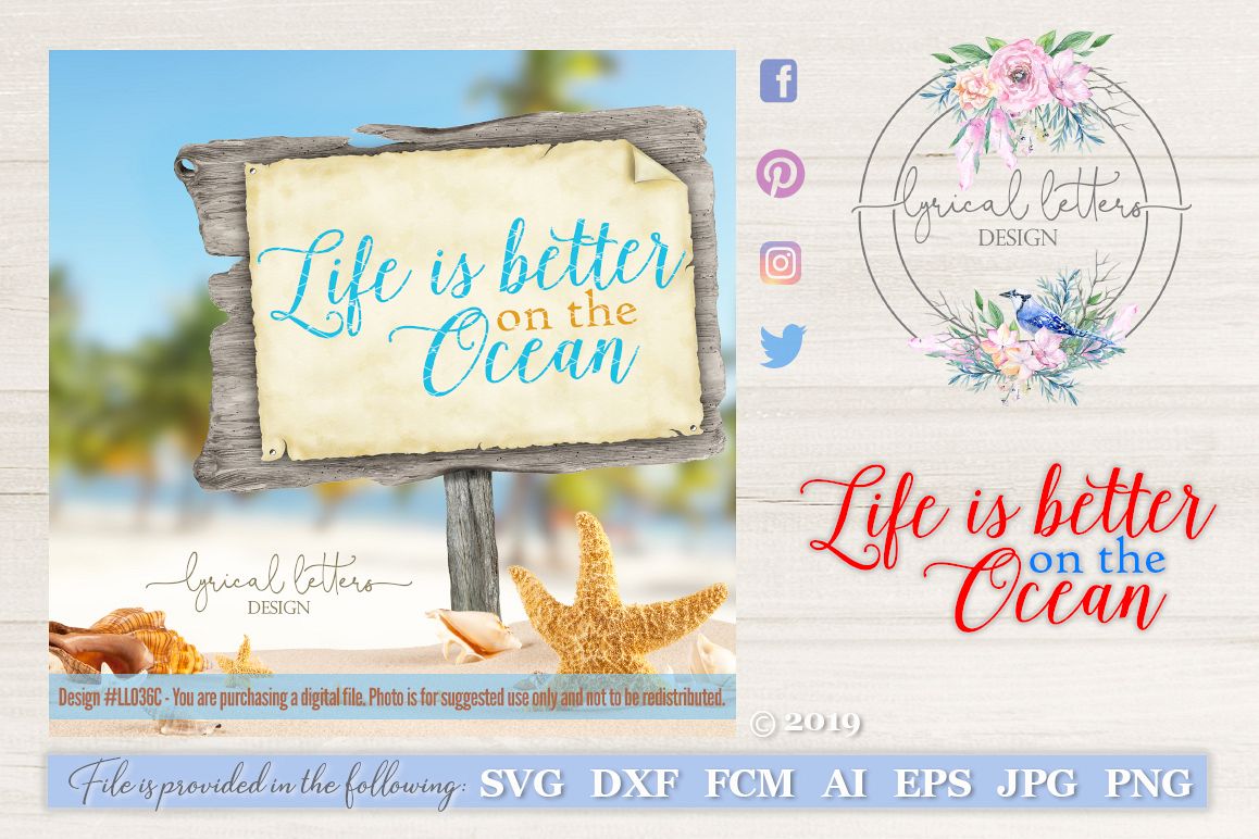 Life Is Better On the Ocean SVG DXF FCM LL036C example image 1
