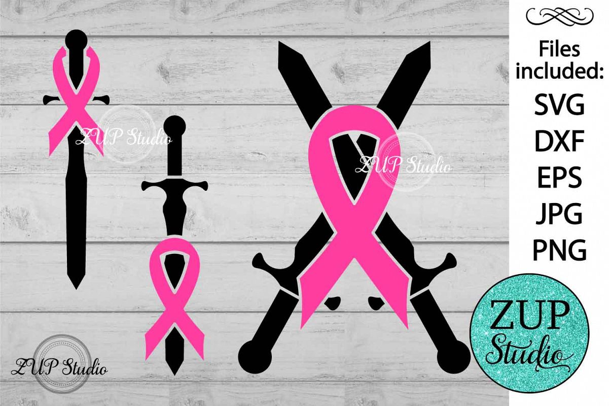 Breast Cancer Ribbon cutting files svg 9 example image 1