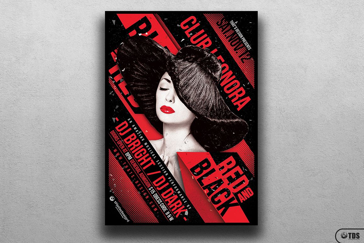 Black and Red Party Flyer Template V1 example image 1