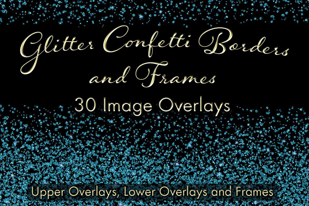 Glitter Confetti Borders and Frames example image 1