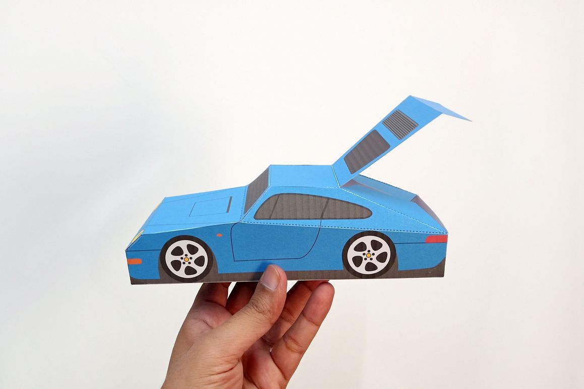 DIY Porsche Car favor - 3d papercraft example image 1