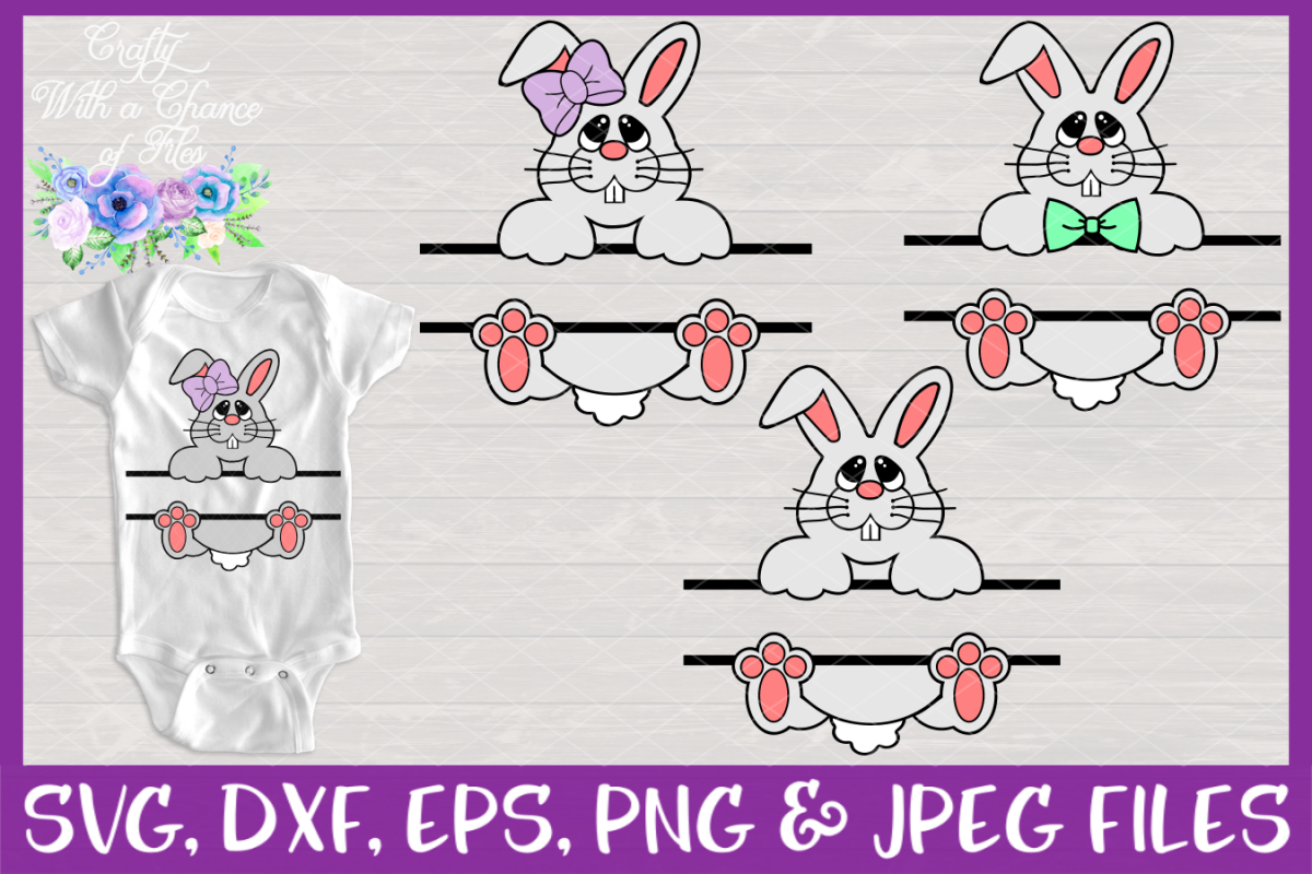 Split Bunny SVG - Monogram Easter Designs example image 1