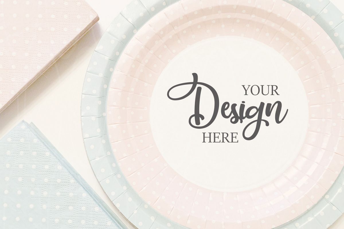 Disposable tableware mockup Styled Stock Photo Product example image 1