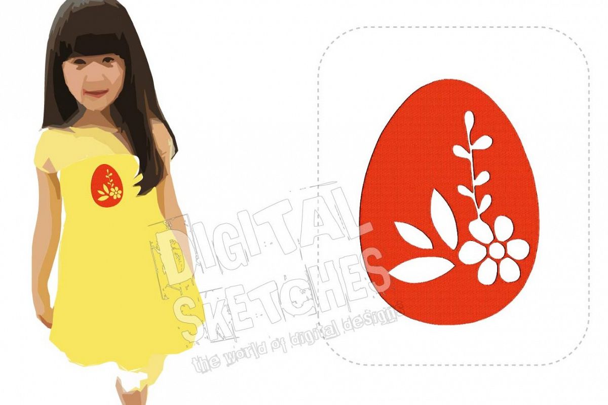 Easter Egg Applique Design Machine Embroidery 3 Sizes example image 1