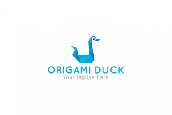 Origami Duck - Creative Bird Stock Logo Template example image 1