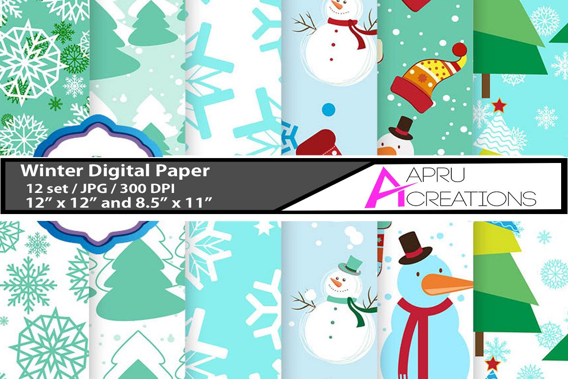 christmas digital papers, winter digital papers, christmas pattern, winter patterns, high quality 300 dpi, 12 x 12 inch , and 8.5 x 11 inch example image 1