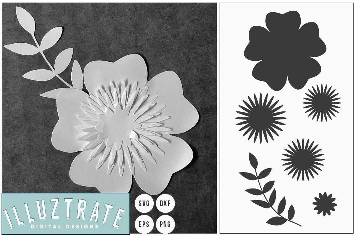 Floral SVG cut files | Vector Flower | Paper Cutting SVG example image 1