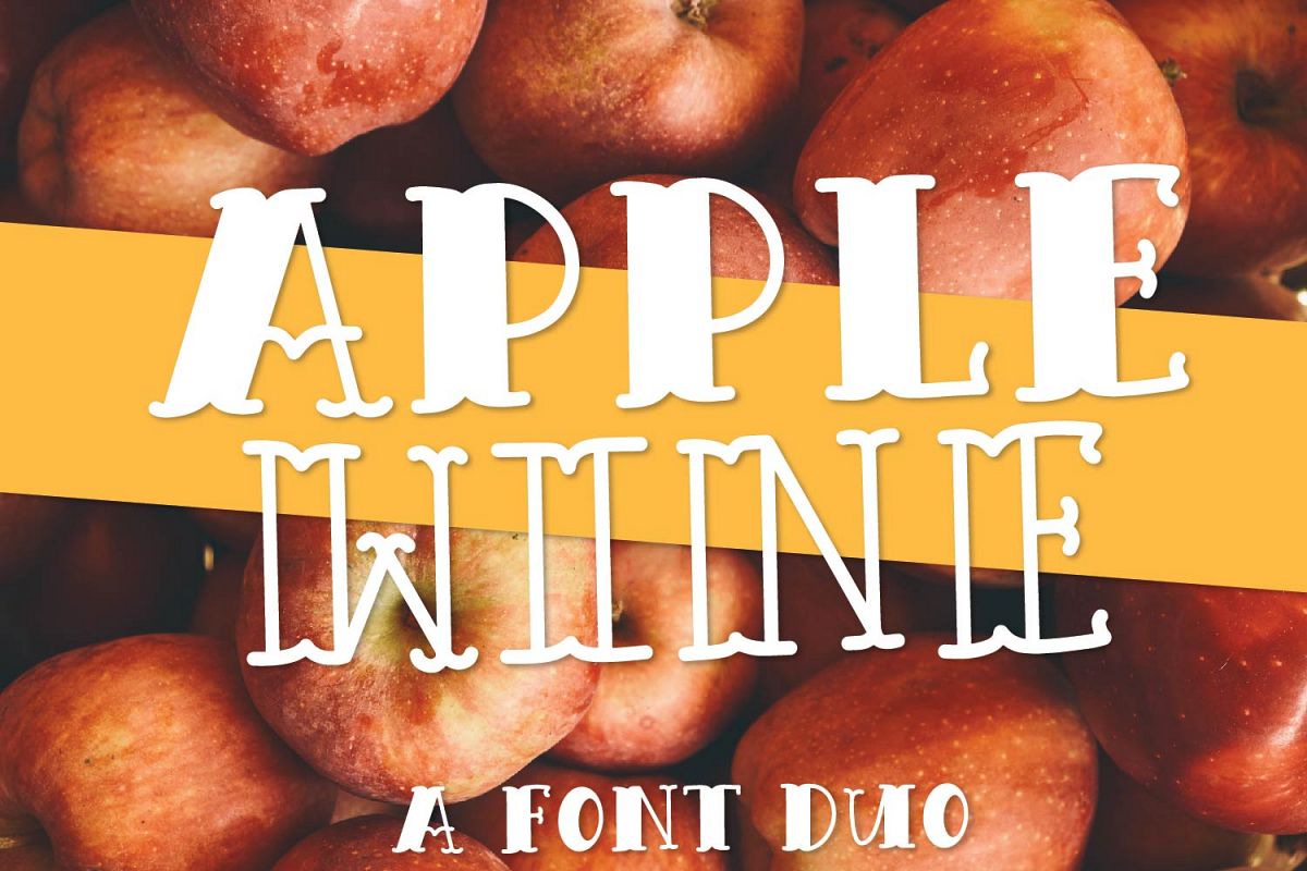 Apple Wine - A Hand Lettered Font Duo With Outline & Filled example image 1