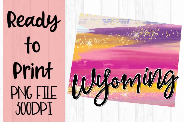 Wyoming Painted States Ready to Print example image 1
