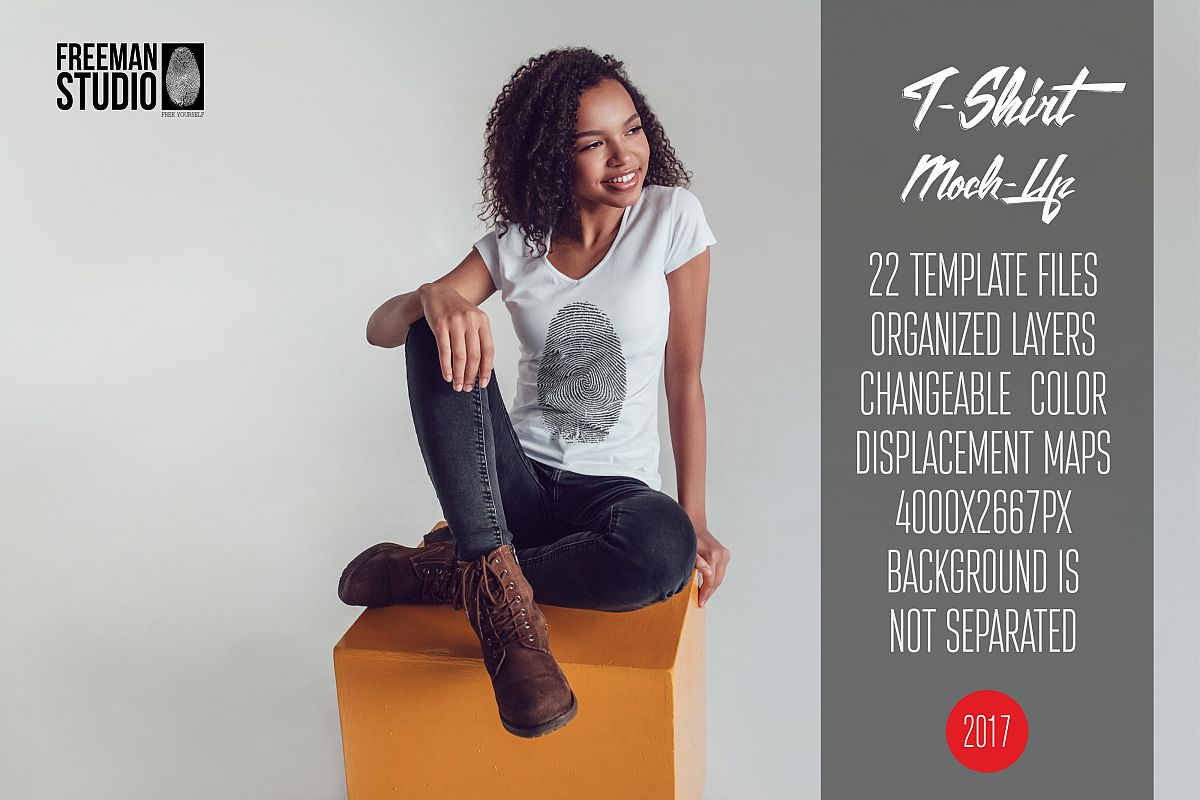 T-Shirt Mock-Up Vol.20 2017 example image 1