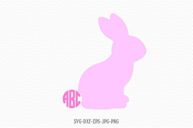 easter rabbit monogram frame svg example image 1