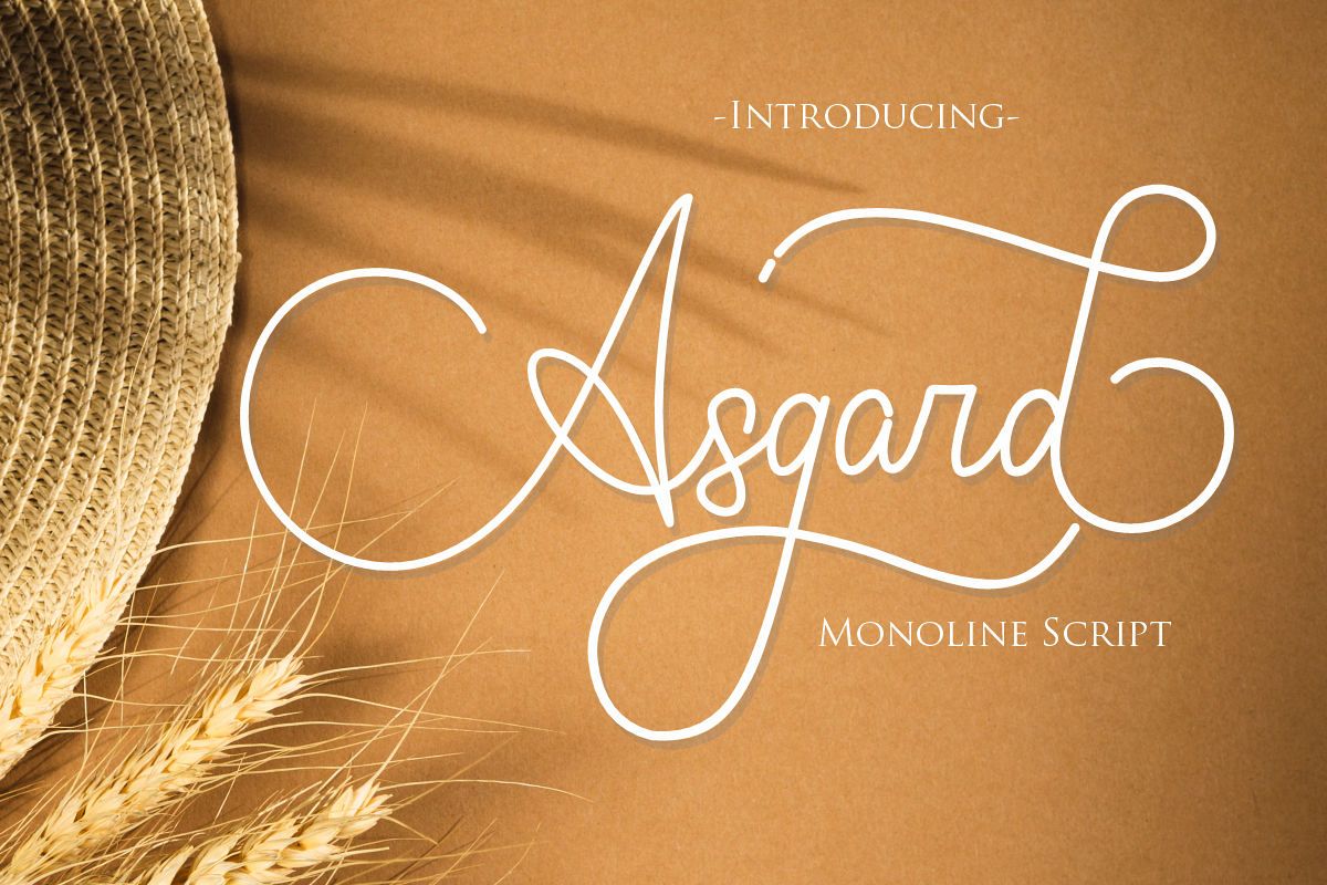 Asgard | Beautiful Monoline Script example image 1