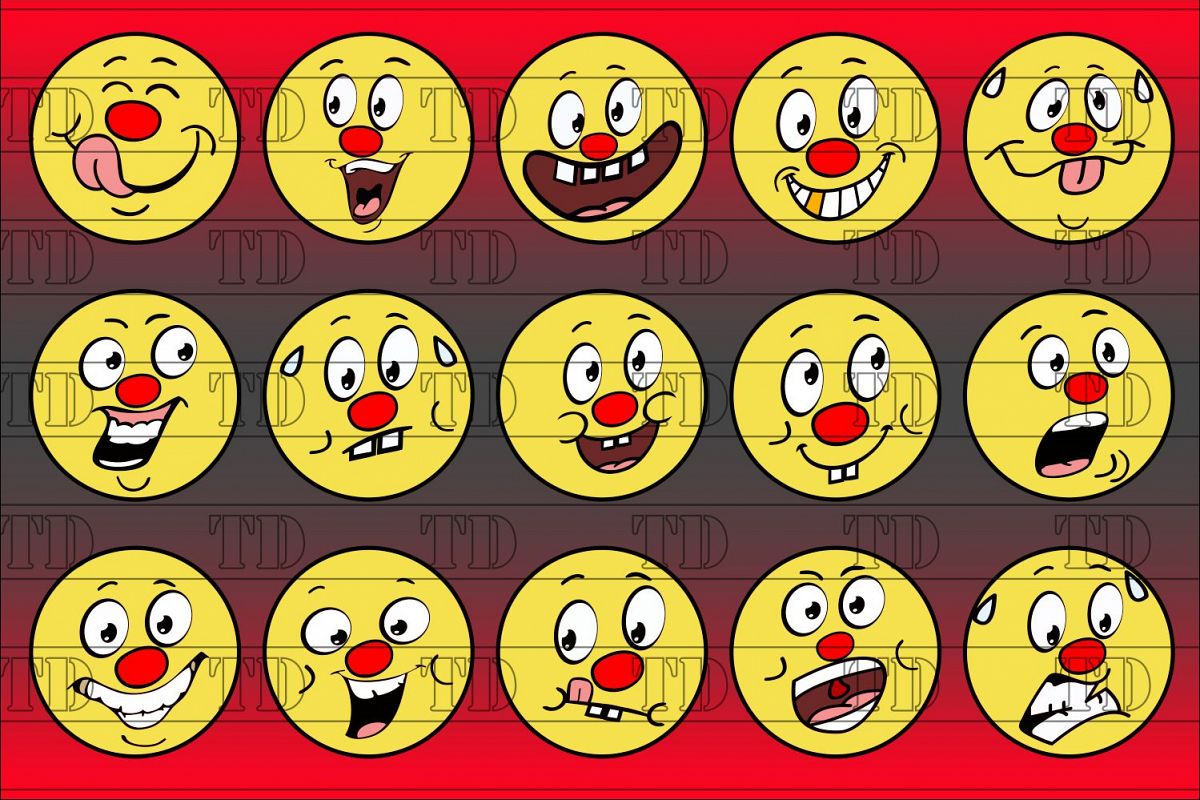 Red Nose Emoticon Smilie Set example image 1