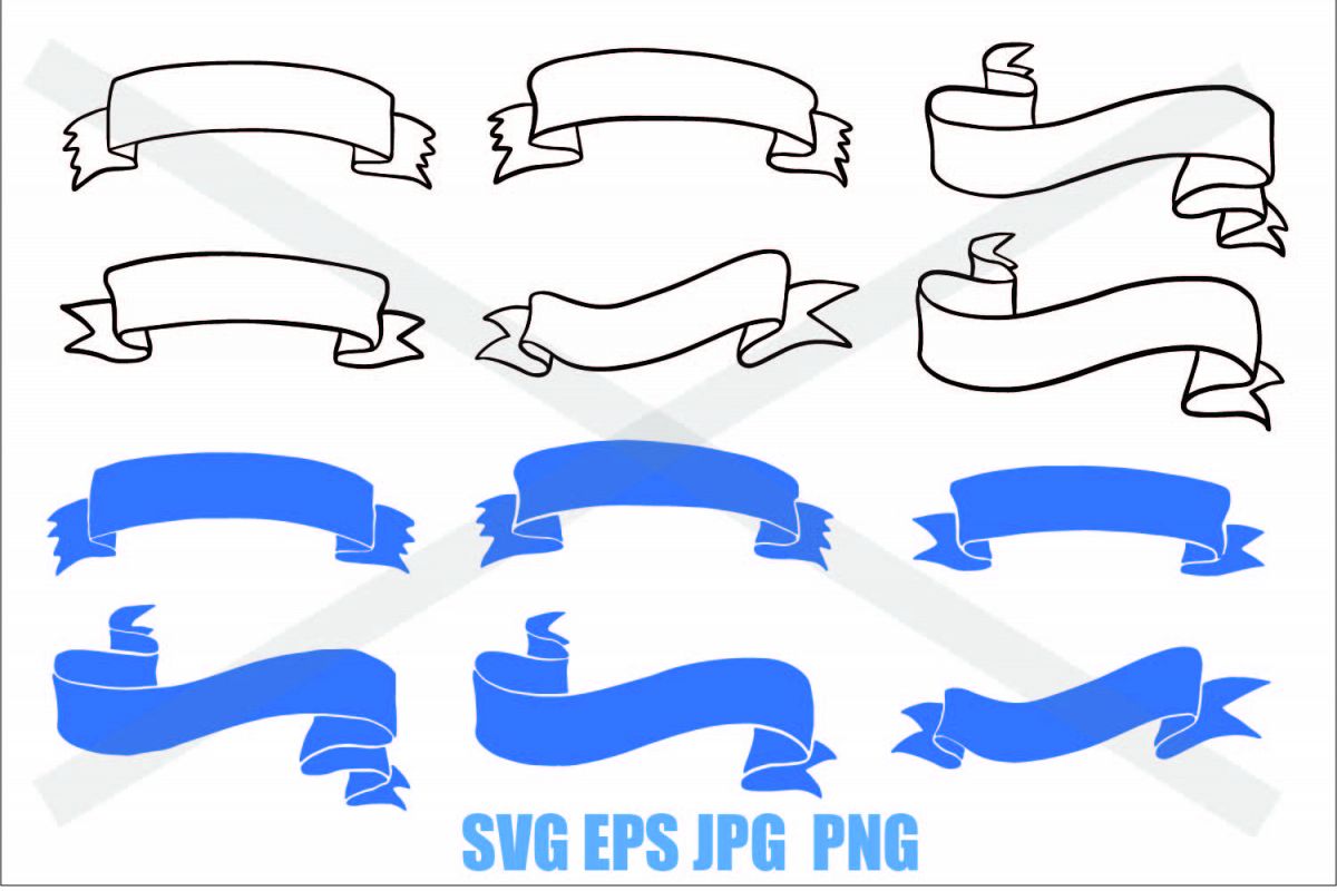 Ribbon Set - SVG/EPS/JPG/PNG example image 1