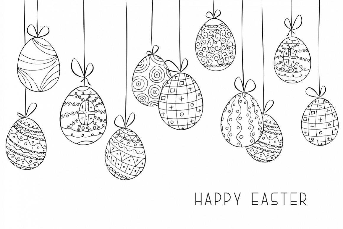 Hand drawn Easter background, card example image 1