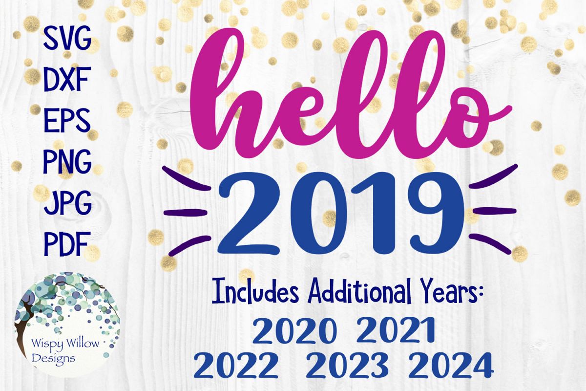 Hello 2019 | New Years SVG example image 1
