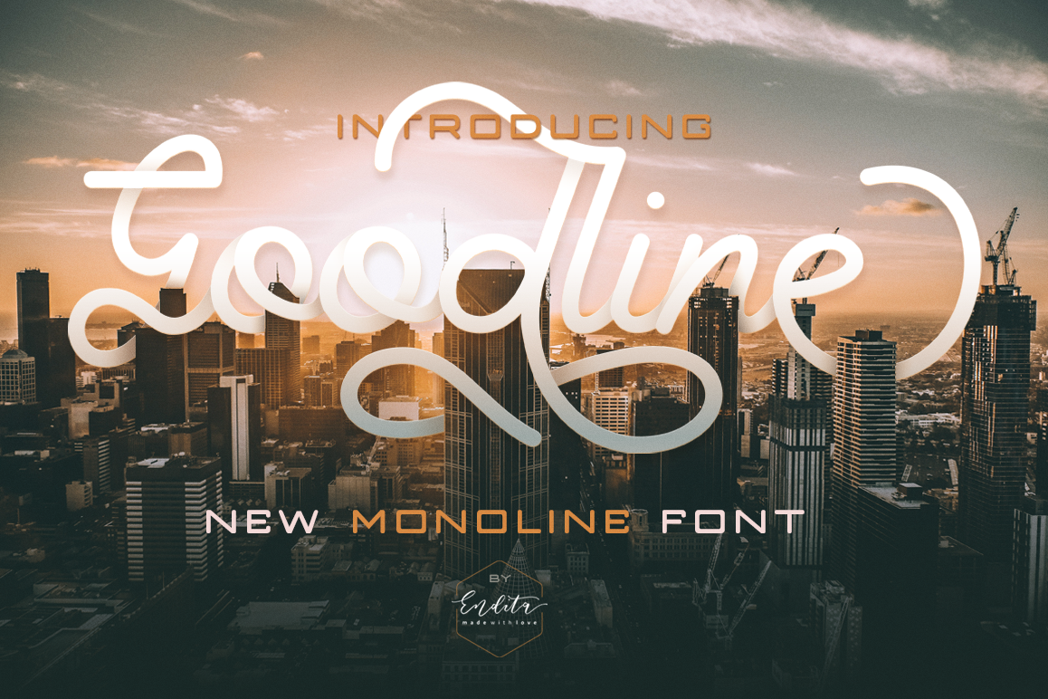 Goodline - Monoline Font + Extras example image 1