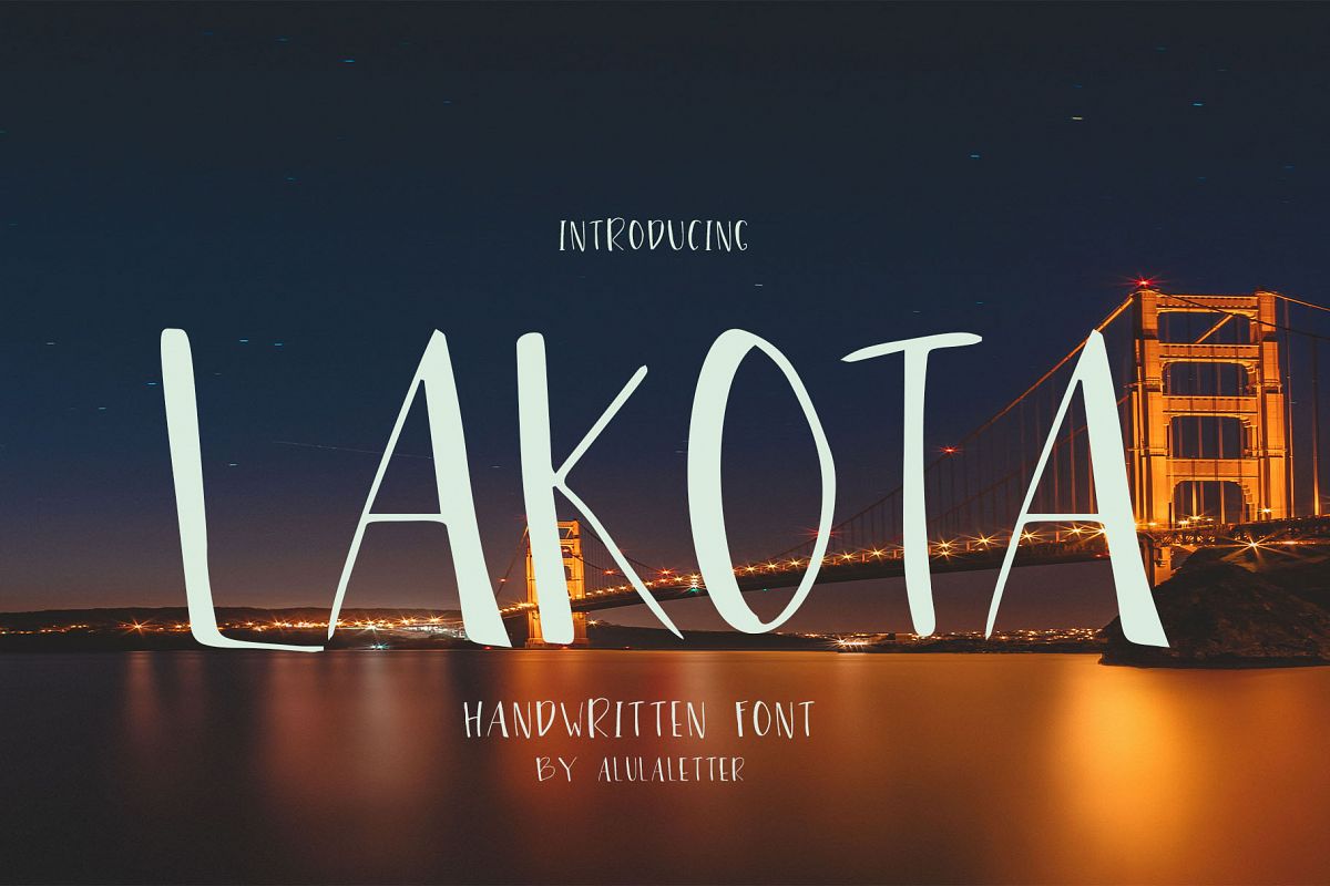Lakota - handwritten font example image 1