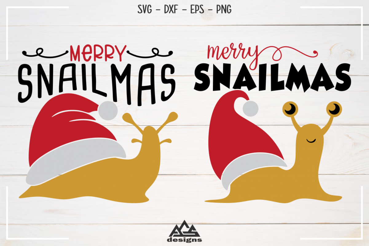 Snail Merry SnailMas Svg Design example image 1