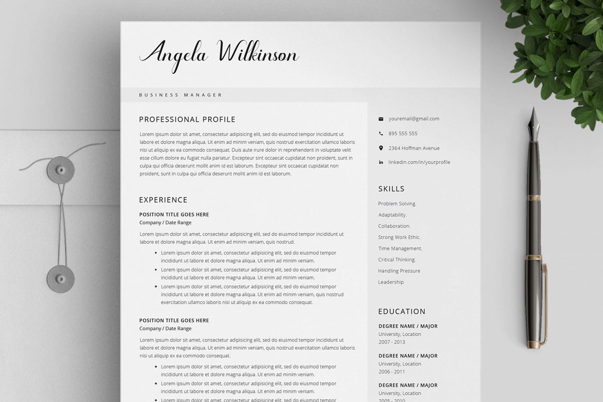 Resume Template and Cover Letter / 4 Pages example image 1