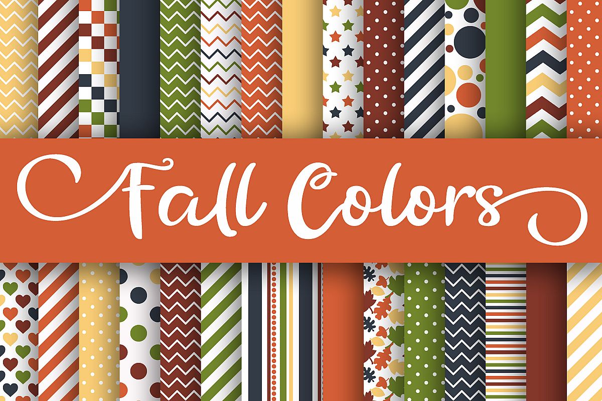 Fall Colors Digital Papers example image 1