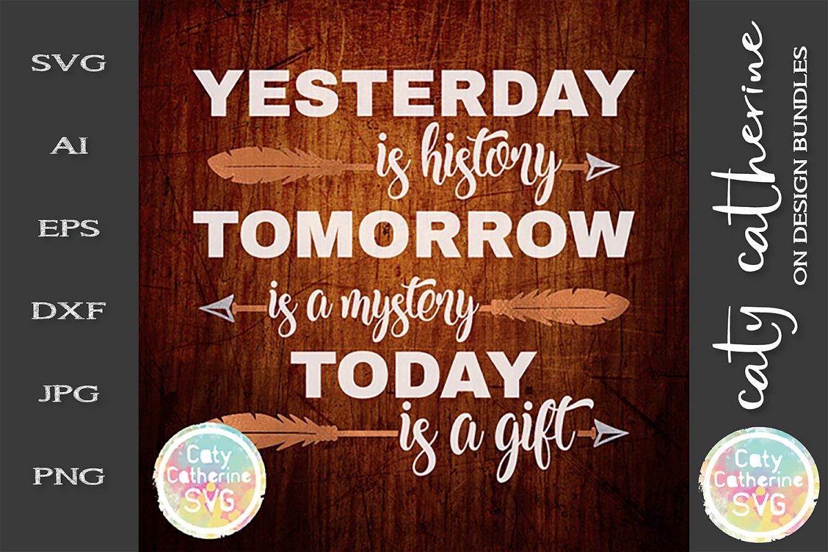 Yesterday Is History Tomorrow Is Mystery Today Is A Gift SVG example image 1