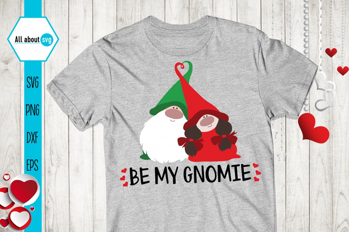 Be My Gnomie Svg, Gnome Svg, Valentine's Day svg example image 1