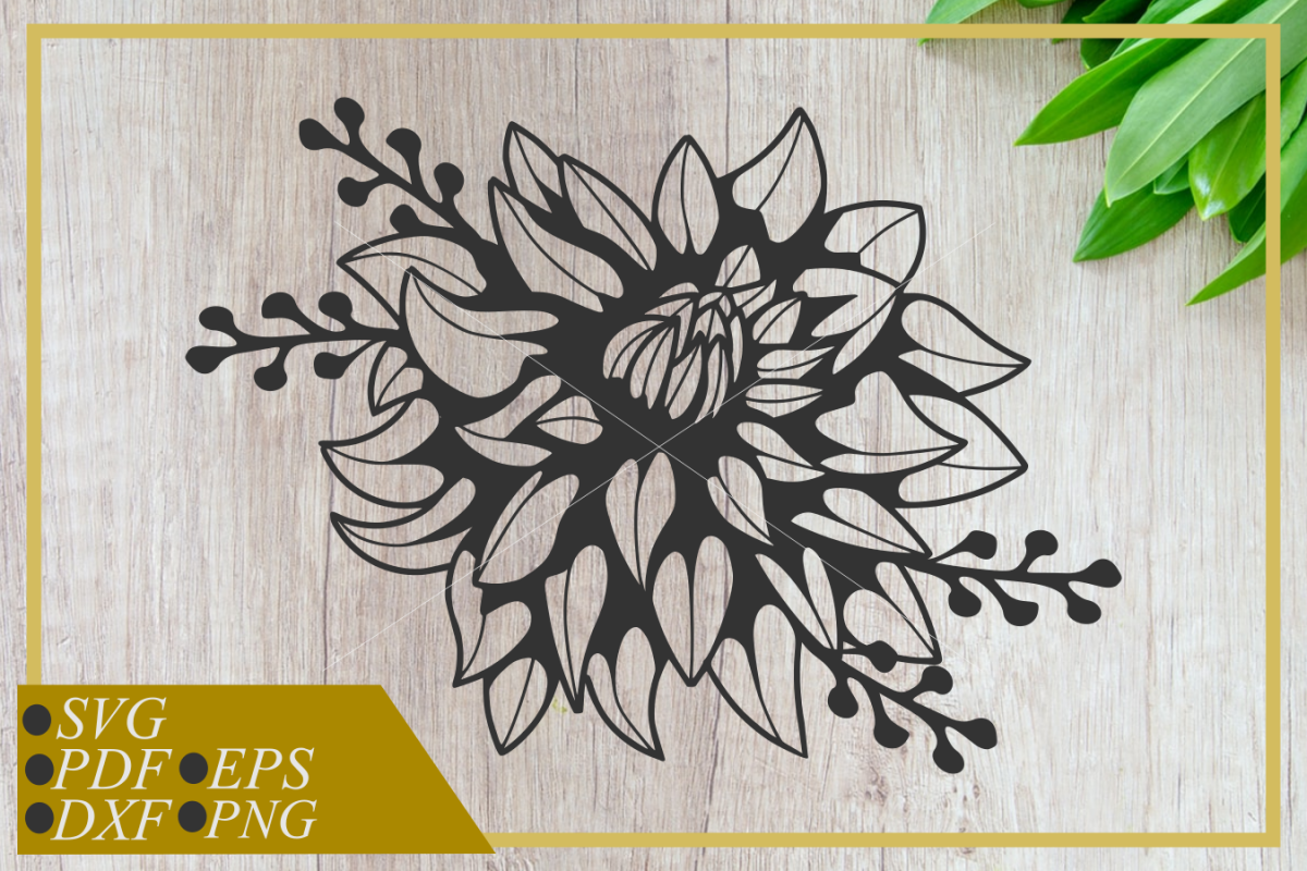 Dahlia Flower svg, single flower, instant download, cut file example image 1
