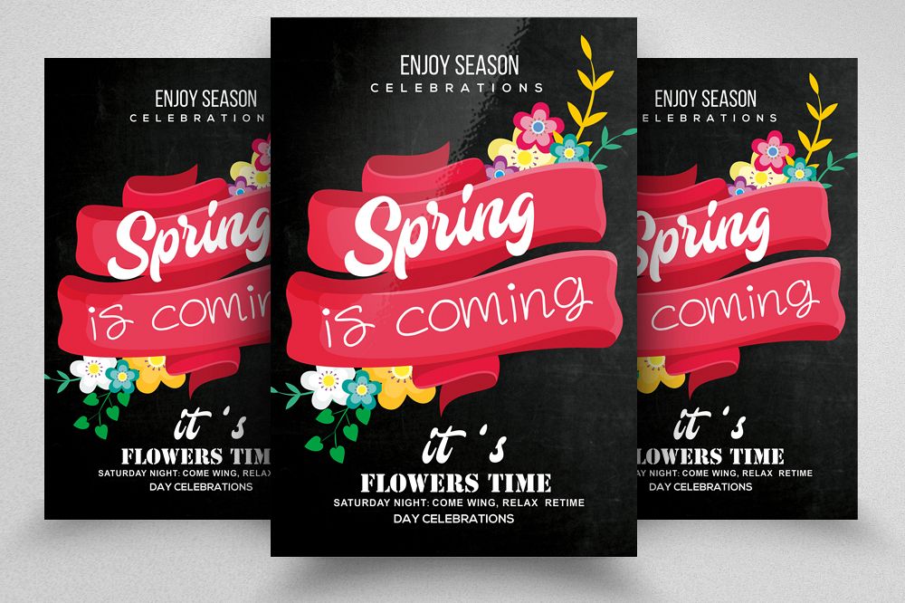Spring Is Coming Flyer Template example image 1