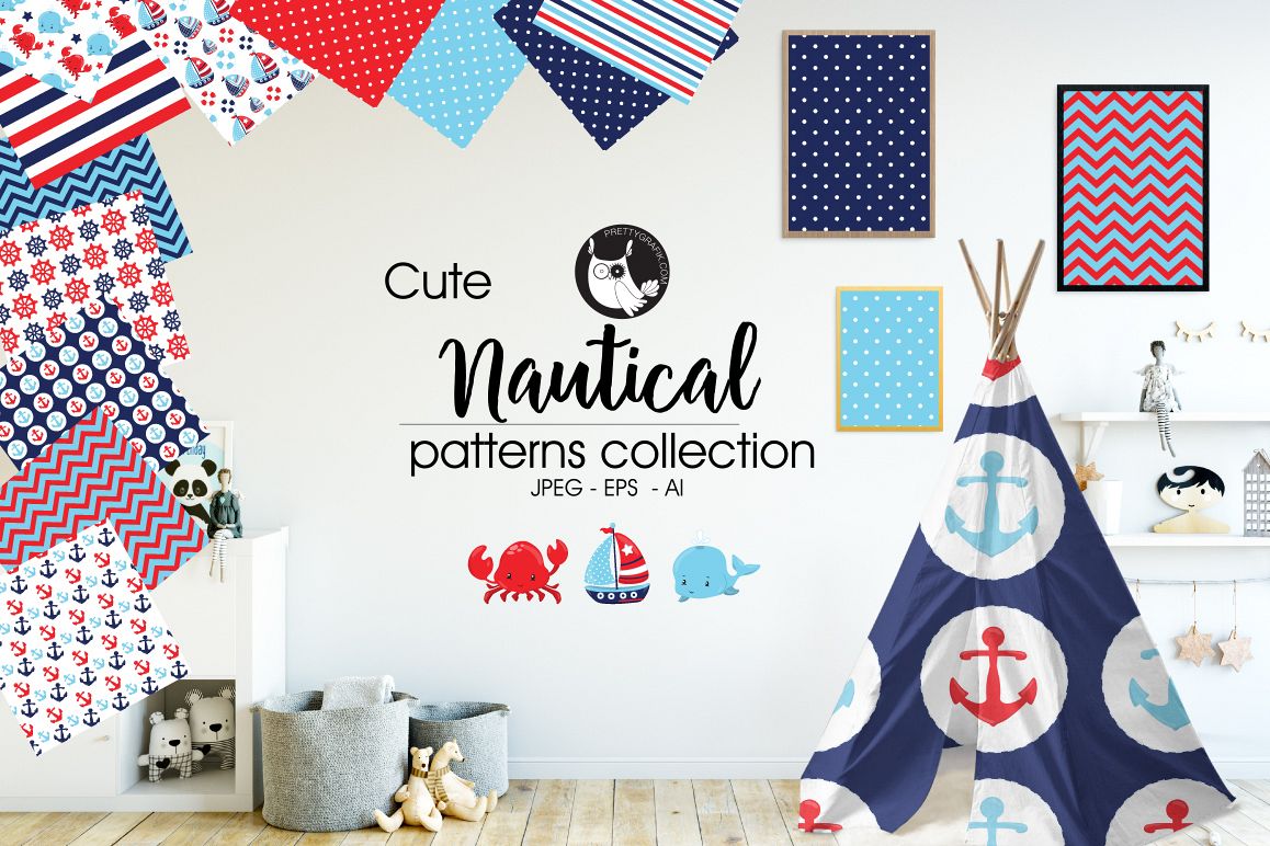 NAUTICAL, digital papers example image 1