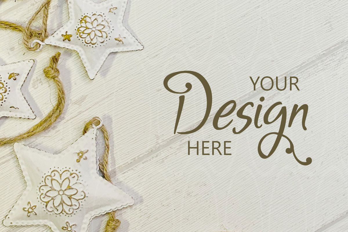 Flatlay Styled stock photography Christmas background mockup example image 1