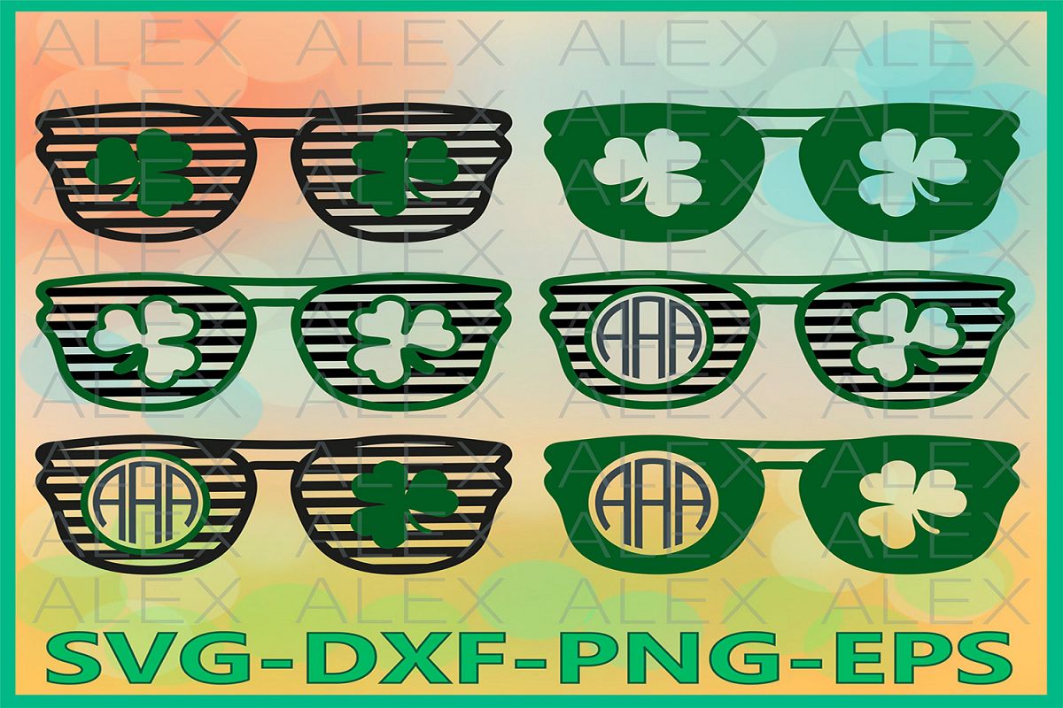 Clover Glasses SVG, St Patrick's Day SVG, Clover Svg example image 1