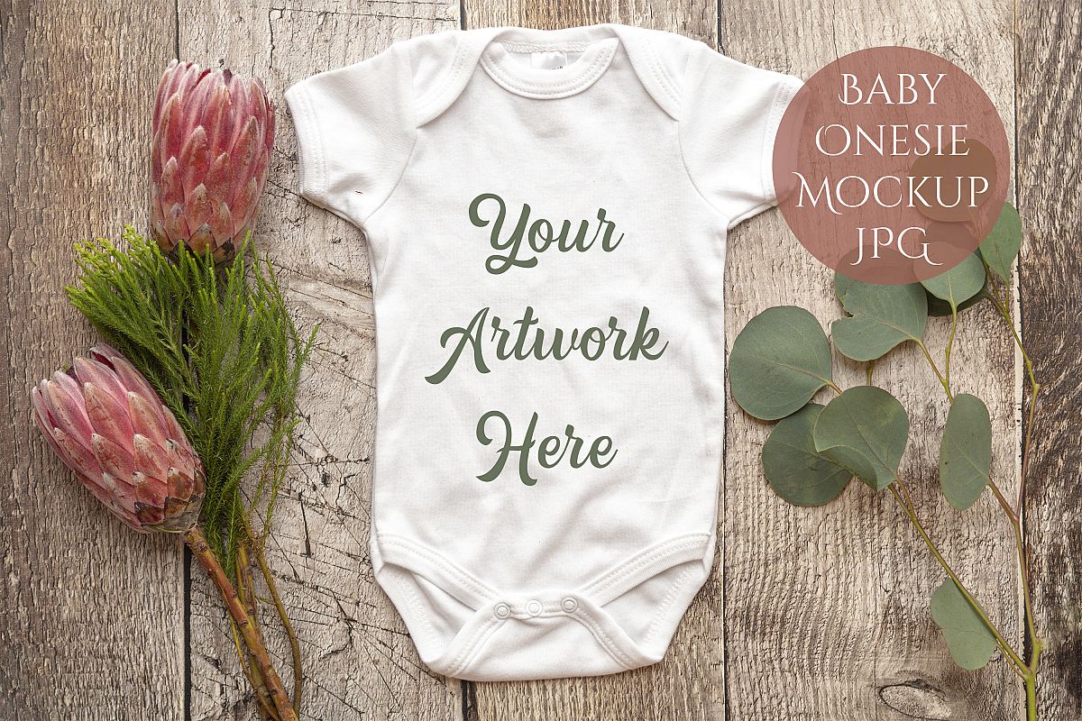 Onesie, Infant bodysuit Mockup example image 1