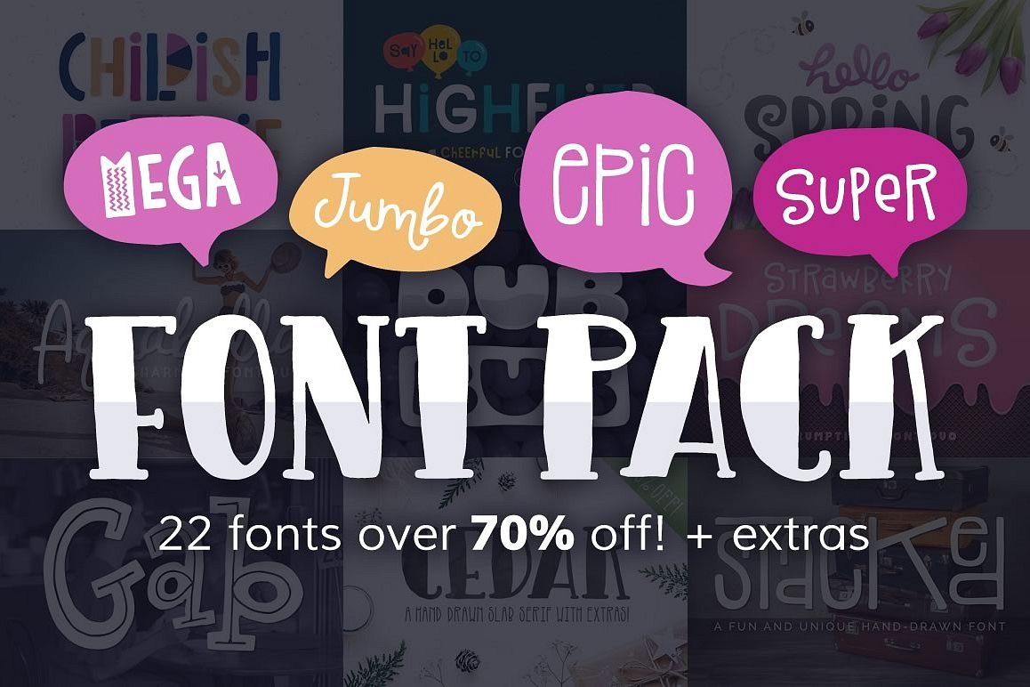 Mega Font Pack - 70% off! example image 1