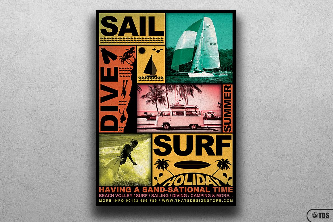 Summer Holidays Flyer Template V1 example image 1