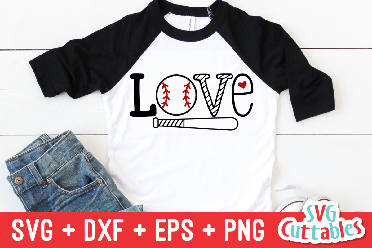 Love Baseball | SVG Cut File example image 1