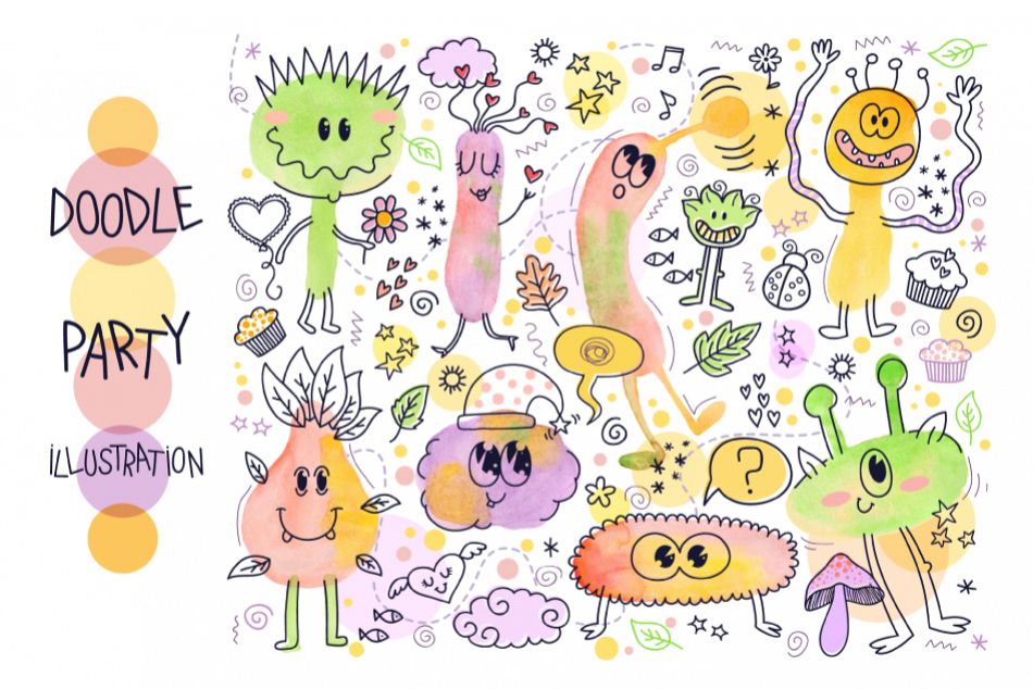 Doodle Party Illustration example image 1