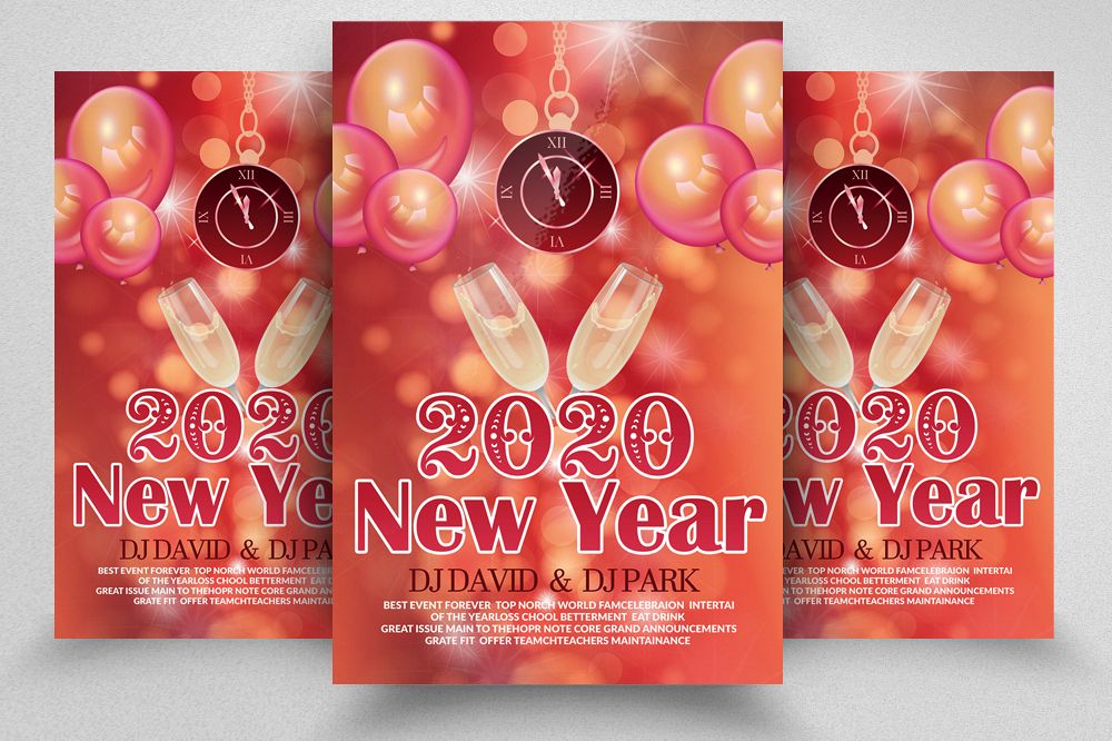 New Year Party Flyer Template example image 1