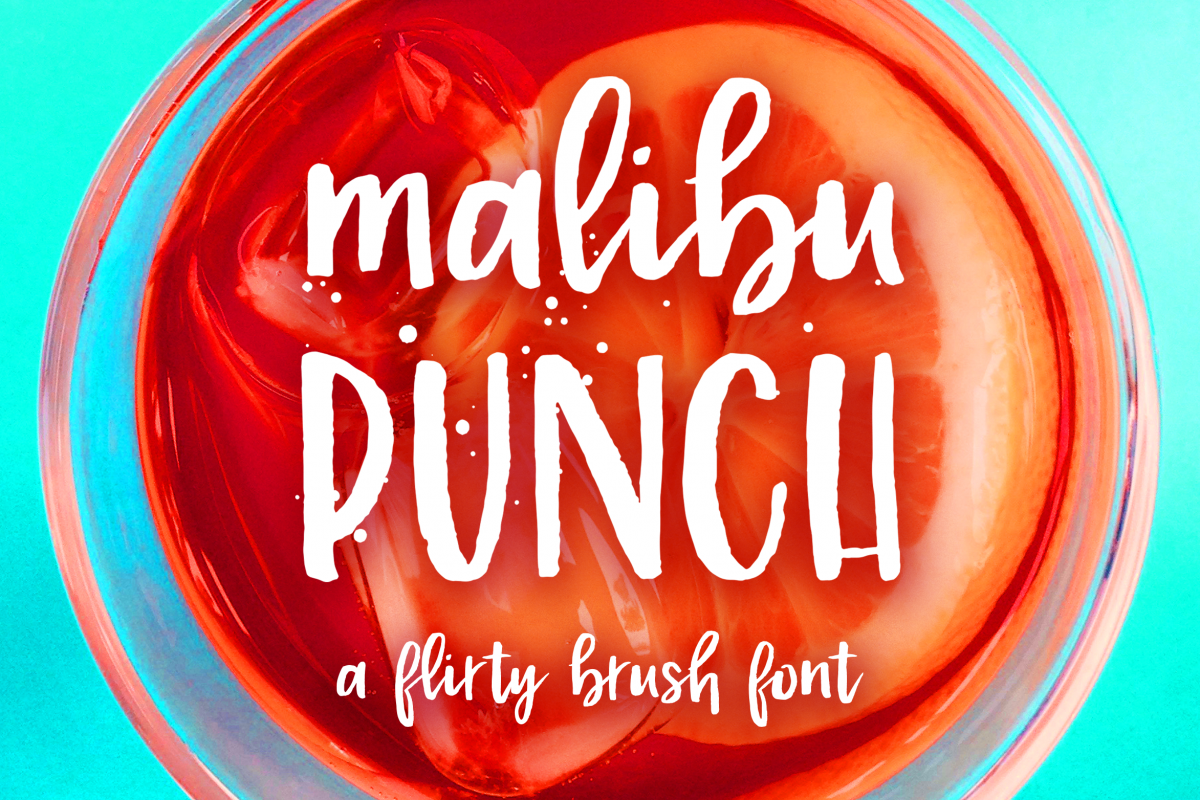 Malibu Punch, a textured brush font example image 1