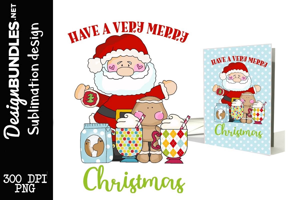 Very Merry Christmas Sublimation Design example image 1